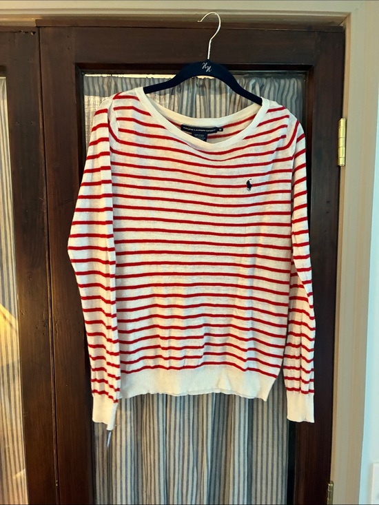 Polo Ralph Lauren Sweaters - Polo by Ralph Lauren White Sweater with Red Stripes